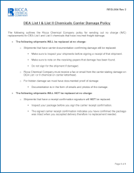 DEA Carrier Damage Policy