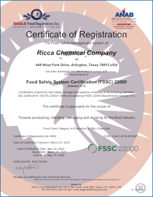 FSSC 22000 Certificate - Arlington, Texas